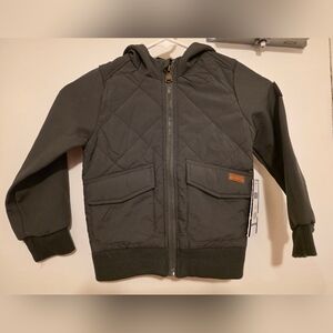 Perry Ellis Kids Quilted Jacket in Army Green